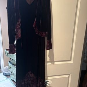 Vintage plum long velvet dress with jacket.
